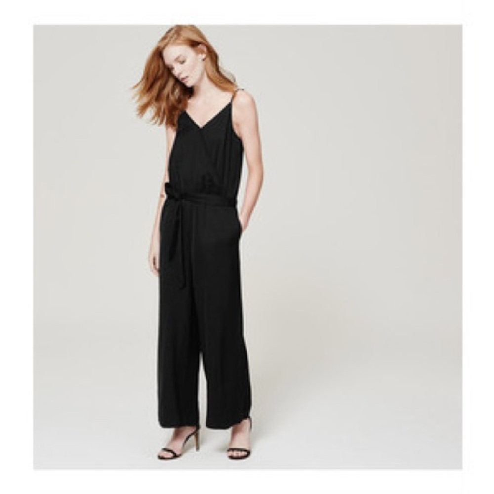 NWT Loft Black Wise Leg Jumpsuit